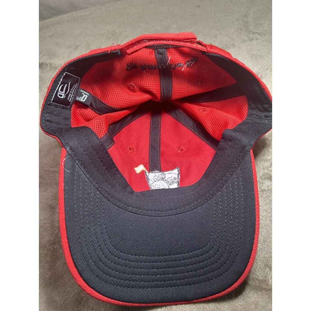 The Runneth Over Cup Golf Hat Red Funny Embroidered OC Q3 Tech Adjustable Cap - Picture 5 of 8